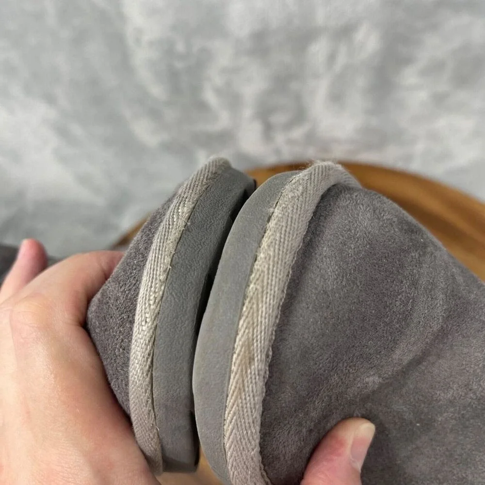 Rampage Boots Girls 4M Gray Faux Suede Soft Plush Fur Lined‎ Tall Fall Winter